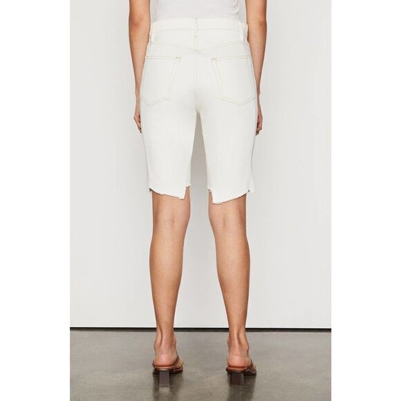 Frame  High Waist Jagged Hem Denim Bermuda Shorts - Picture 4 of 11